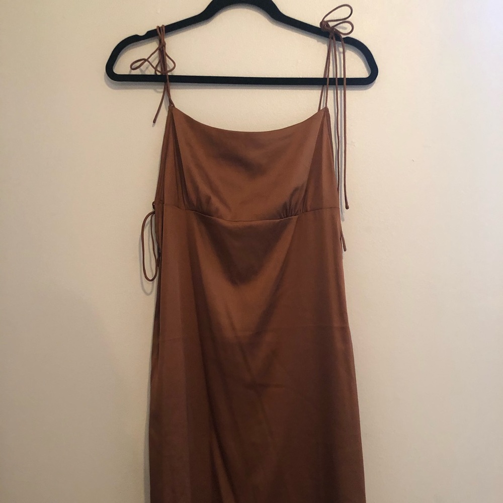 ÈTOPHE Studios Brown Silk Slip Dress